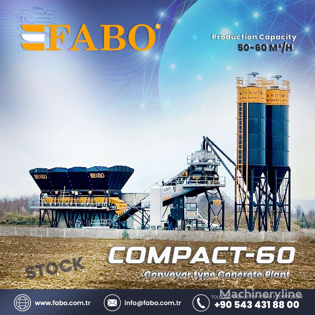 nieuw FABO CENTRALE À BÉTON COMPACTE À BANDE 60 M3/H  betoncentrale