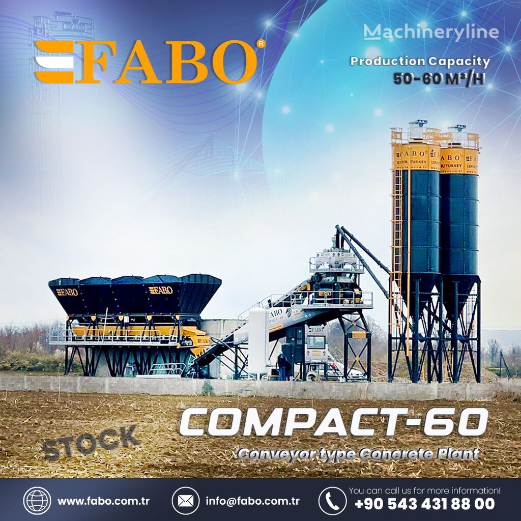 nieuw FABO CENTRALE À BÉTON COMPACTE À BANDE 60 M3/H  betoncentrale