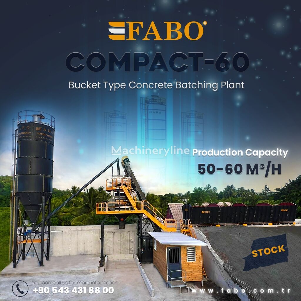 nieuw FABO SKIP SYSTEM CONCRETE BATCHING PLANT | 60m3/h Capacity | STOCK betoncentrale