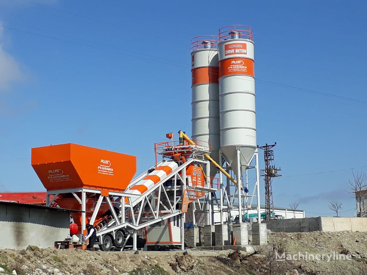 nieuw Plusmix 100 m³/hour Mobile Concrete Batching Plant - BETONYY ZAVOD - CEN betoncentrale