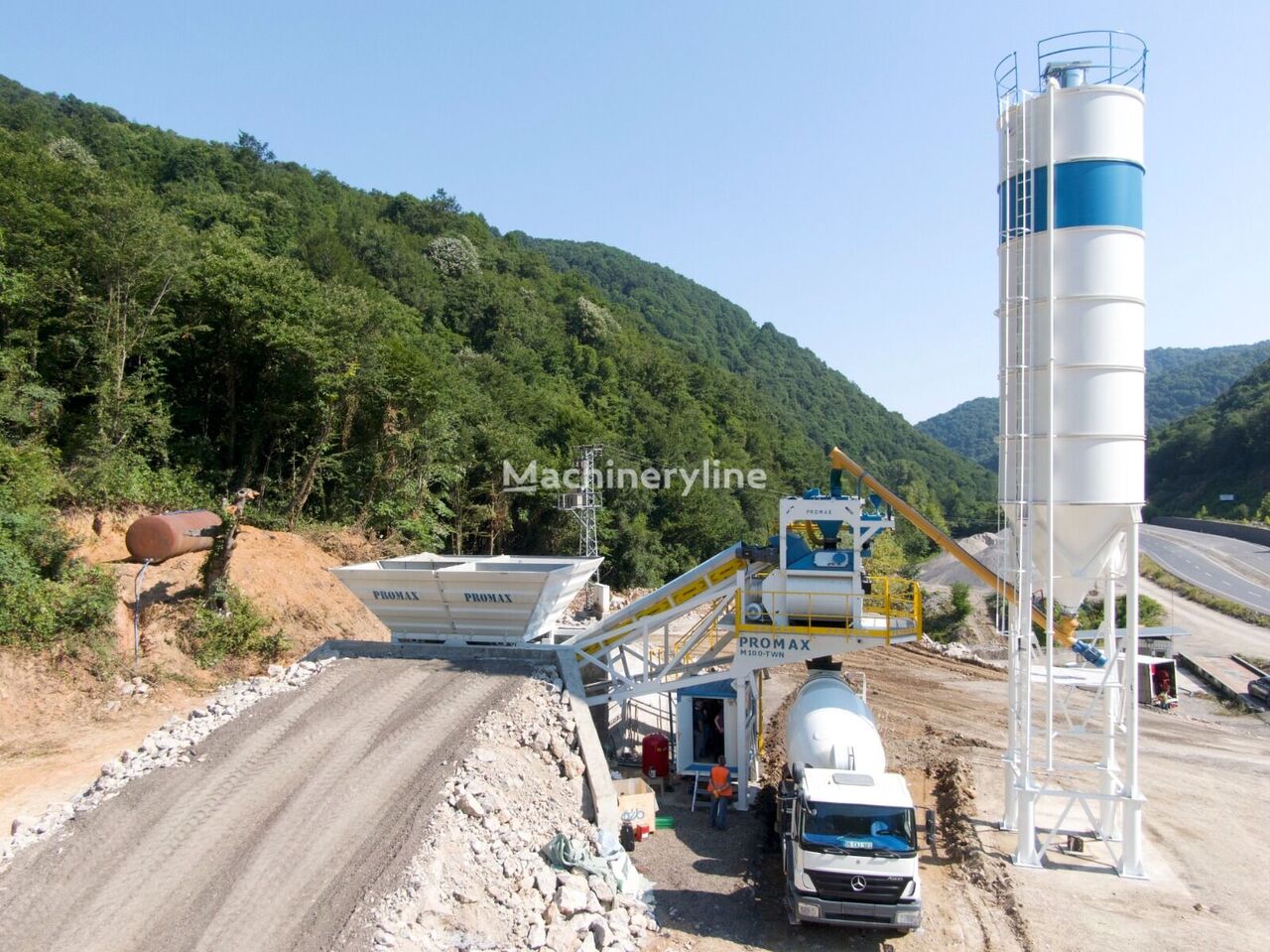nieuw Promax Mobile Concrete Batching Plant M100-TWN (100m3/h) betoncentrale
