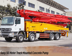 Sany  op chassis Mercedes-Benz 56 Meter Truck Mounted Concrete Pump for Sale in Cameroon betonpomp