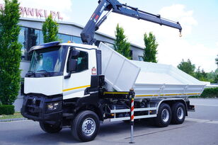 RENAULT K460 6x6 / Euro 6 / two side tipper / crane Hiab X-Hiduo 188 5.5 mobiele kraan