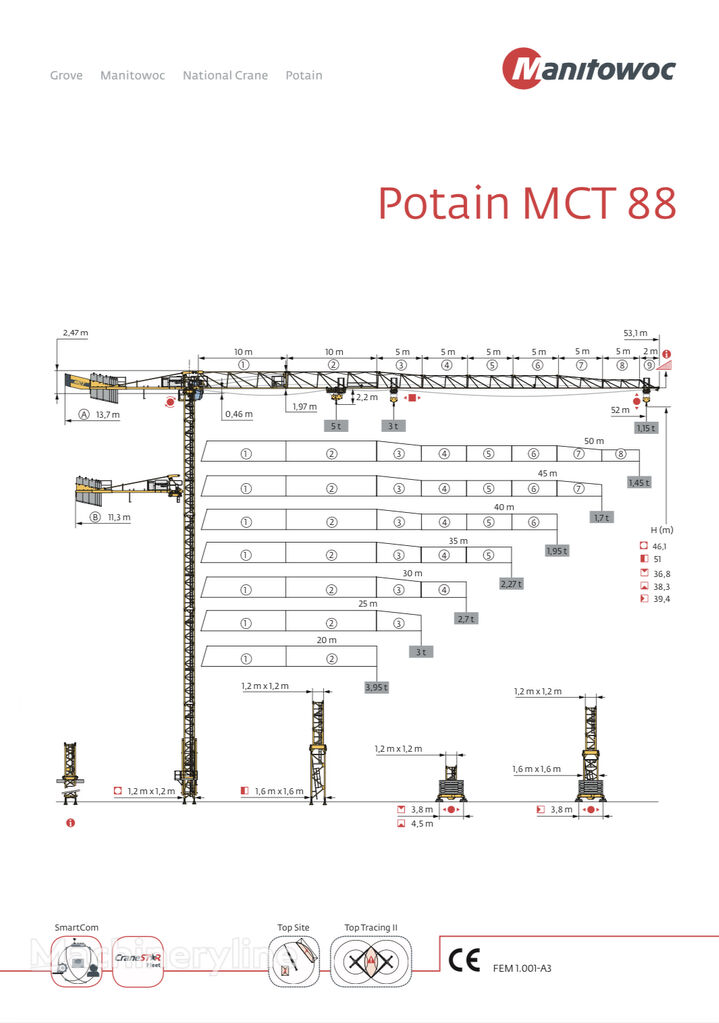 Potain MCT 88 torenkraan